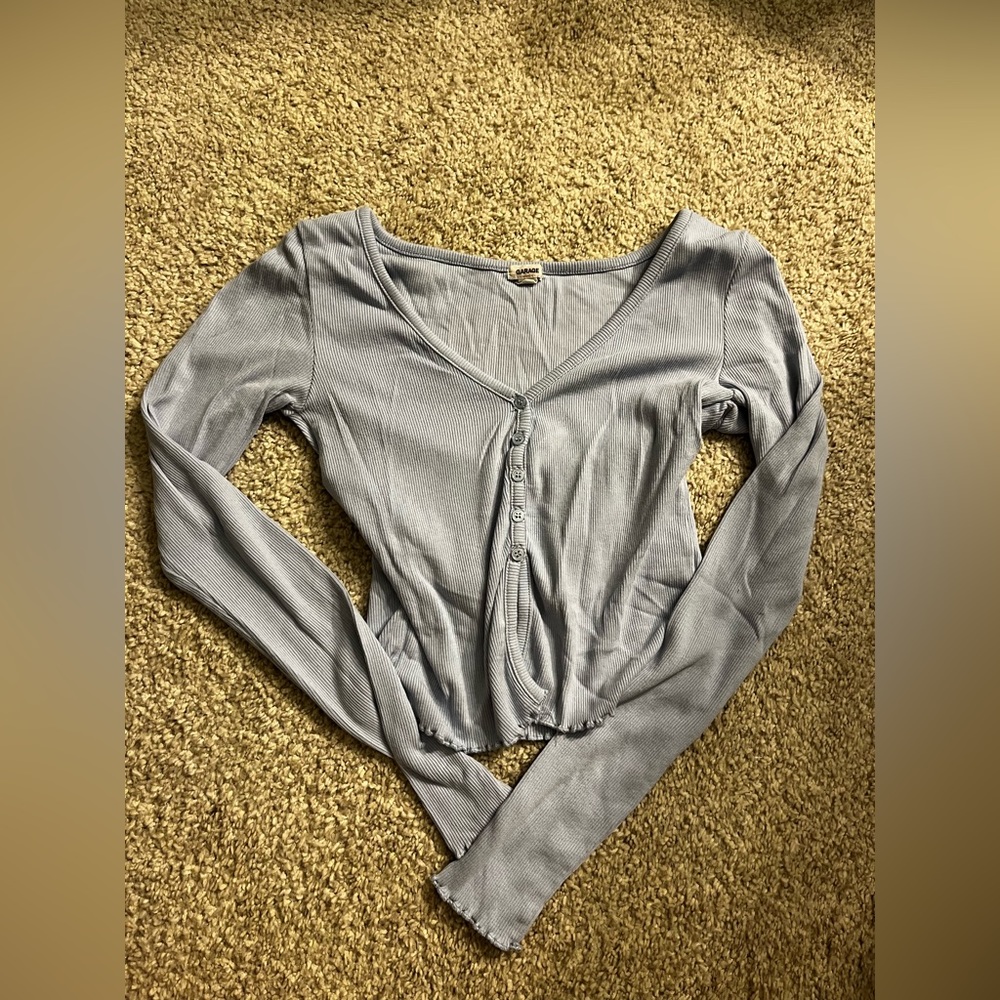 Long Sleeve Garage Button Top